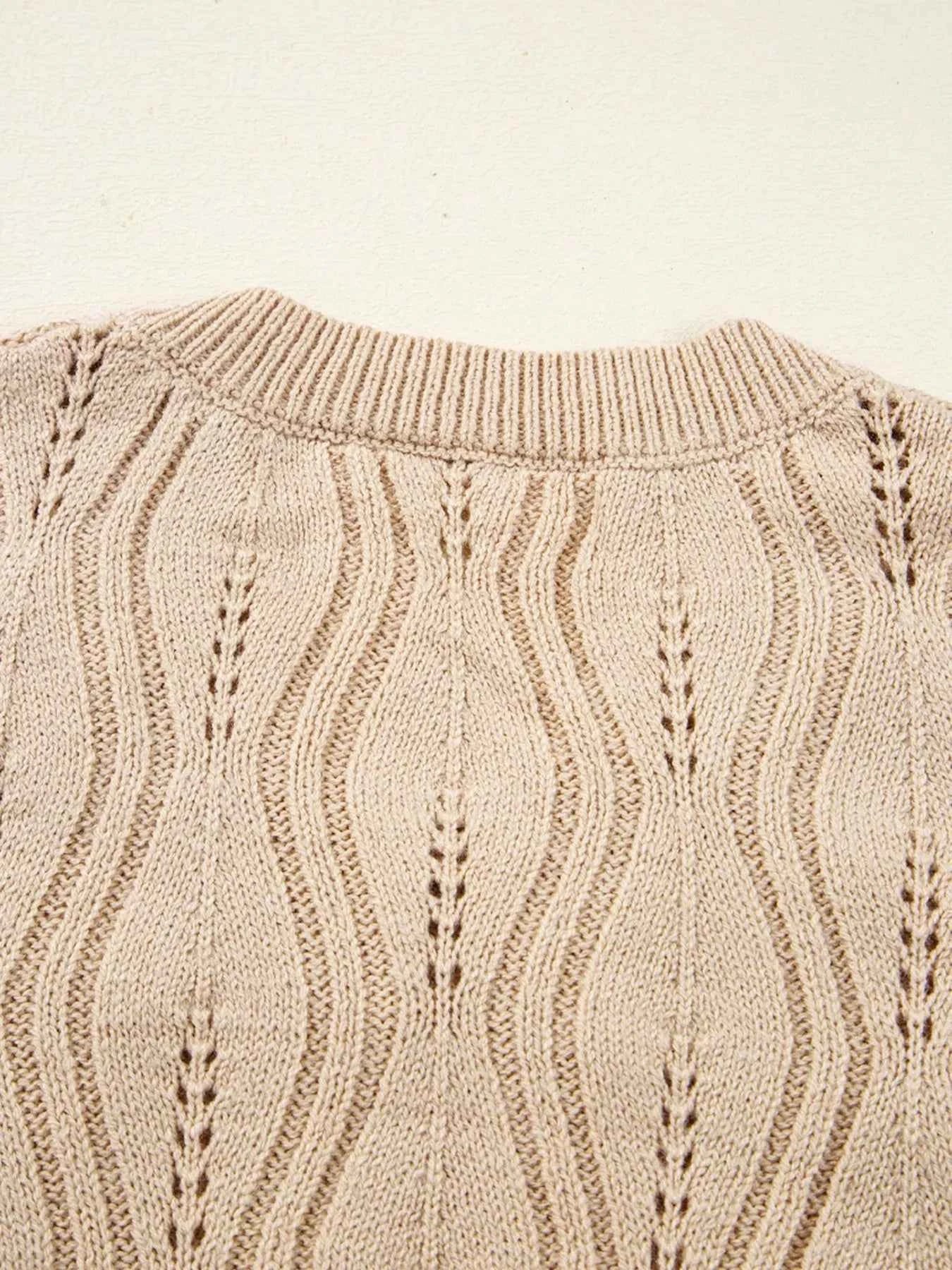 Pearl-Embellished V-Neck Pullover Sweater