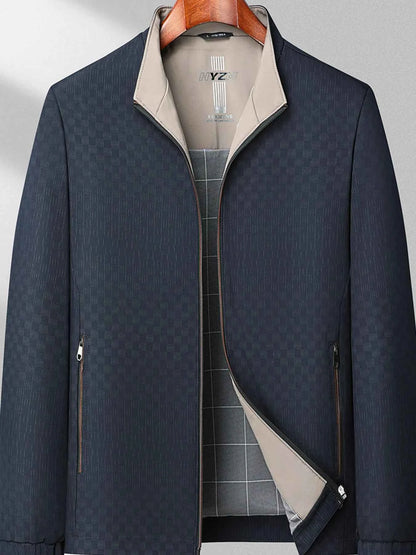 Men's Plus Size Zip Up Long Sleeve Jacket