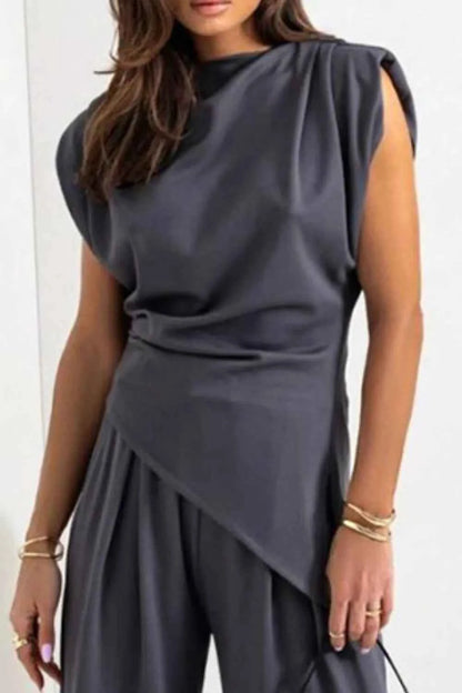 Round Neck Top and Pants Set