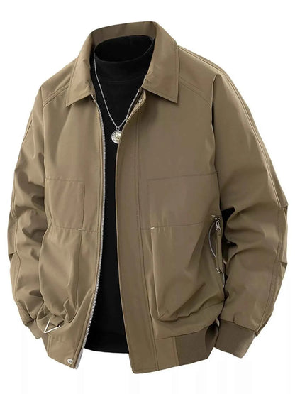 Men's Plus Size Zip Up Long Sleeve Jacket