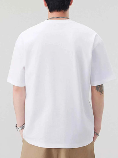 Men's Plus Size Round Neck Letter Graphic T-Shirt