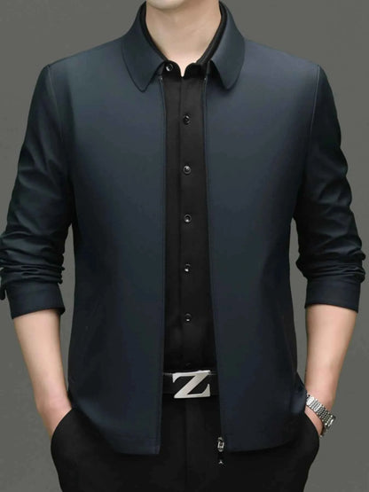 Men's Plus Size Zip Up Long Sleeve Jacket