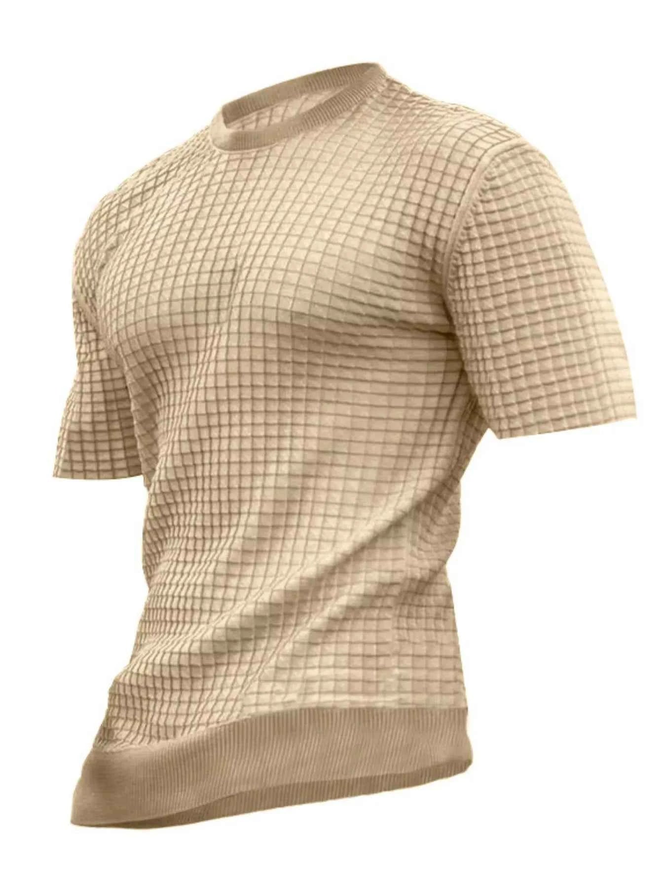 Men's Full Size Textured Round Neck Short Sleeve T-Shirt Plus Size