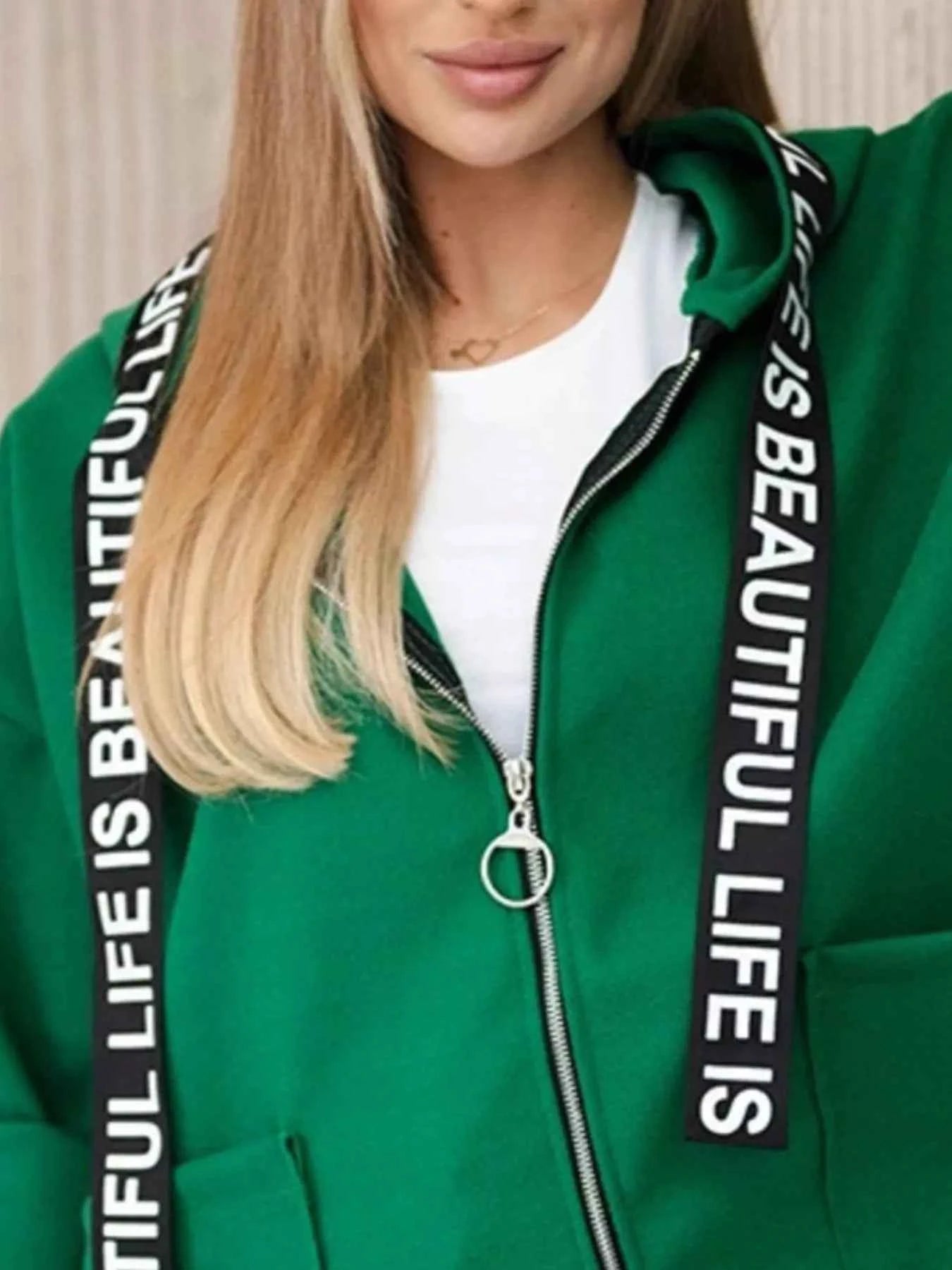 Full Size Hooded Zip-Up Longline Outerwear Plus Size