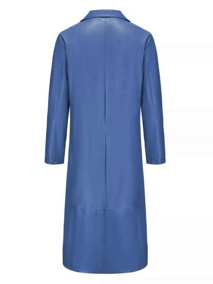 Men's Full Size Button Up Long Sleeve Longline Jacket Plus Size