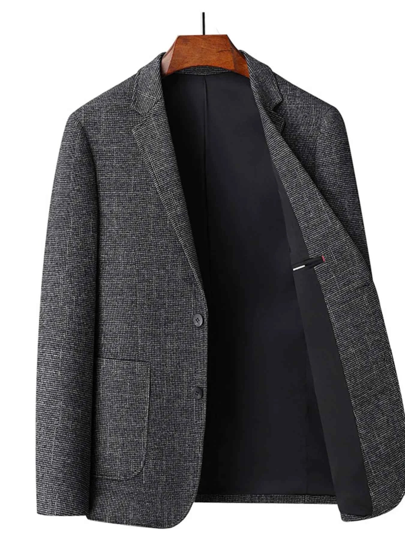 Men's Single-Breasted Tweed Blazer