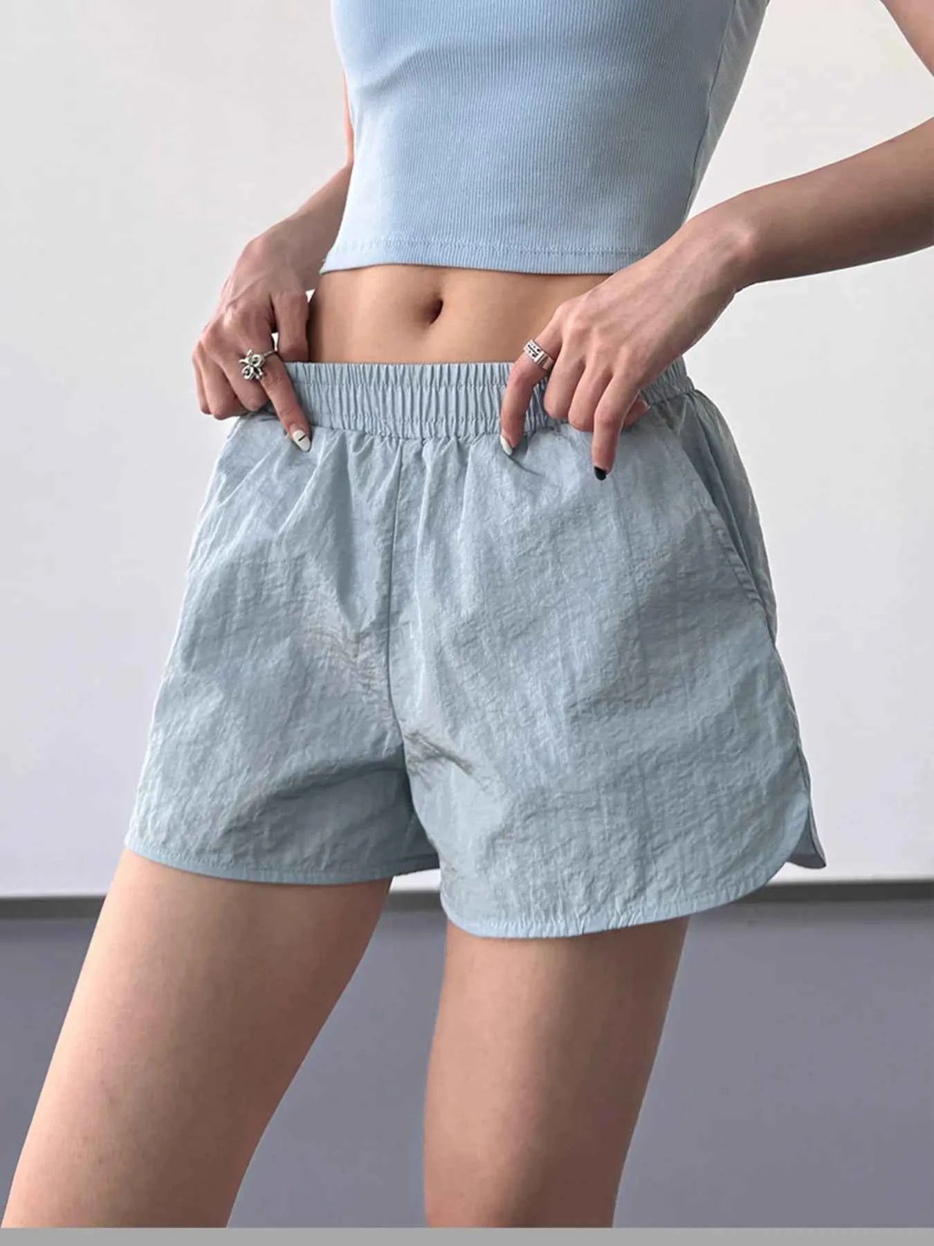 Elastic Waist Active Shorts