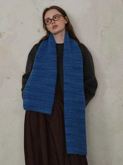 Striped Detail Knit Scarf