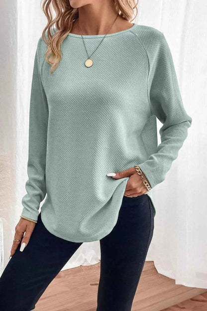 Round Neck Raglan Sleeve Blouse