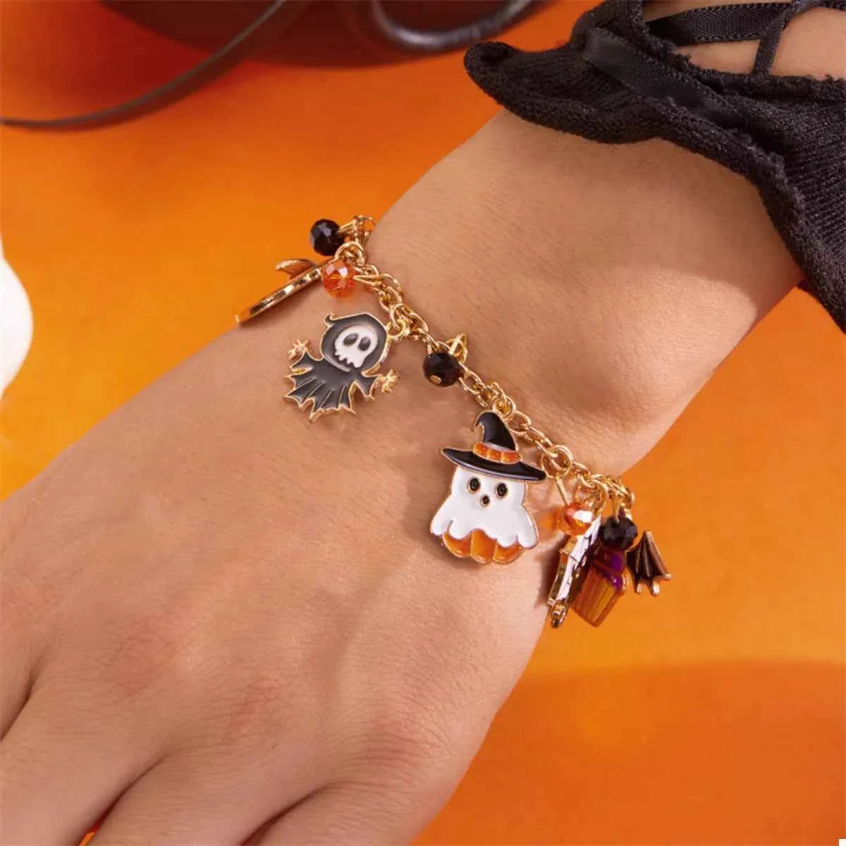 18K Gold-Plated Halloween Charm Bracelet