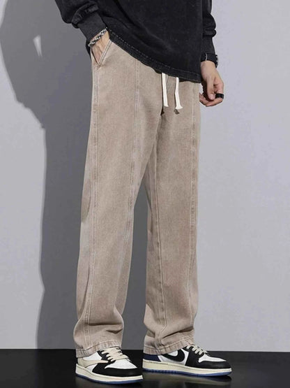 Men's Plus Size Relaxed Fit Drawstring Jeans