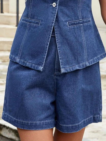 High-Waisted Denim Shorts