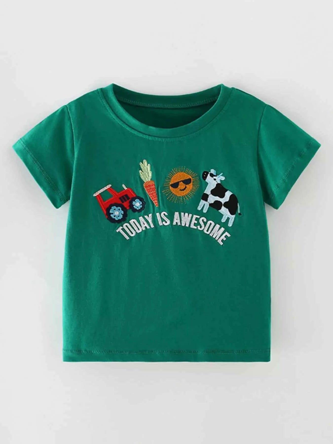 Children's Embroidered Short Sleeve T-Shirt