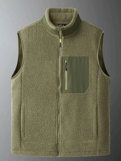 Men's Plus Size Zip Up Vest with Pockets
