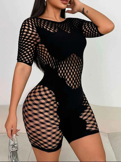 Fishnet Mesh Bodycon Romper