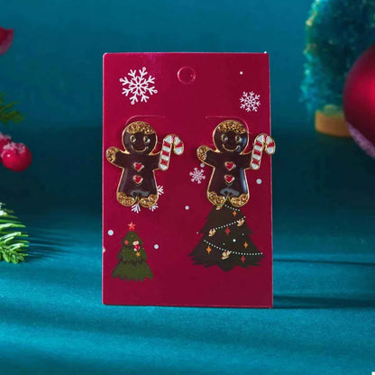 Alloy Gingerbread Man Stud Earrings