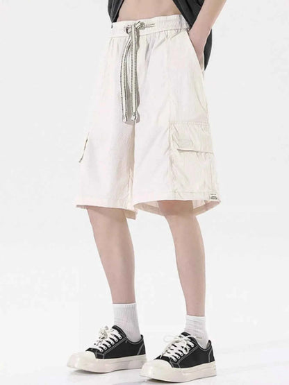 Men's Plus Size Cargo Drawstring Shorts