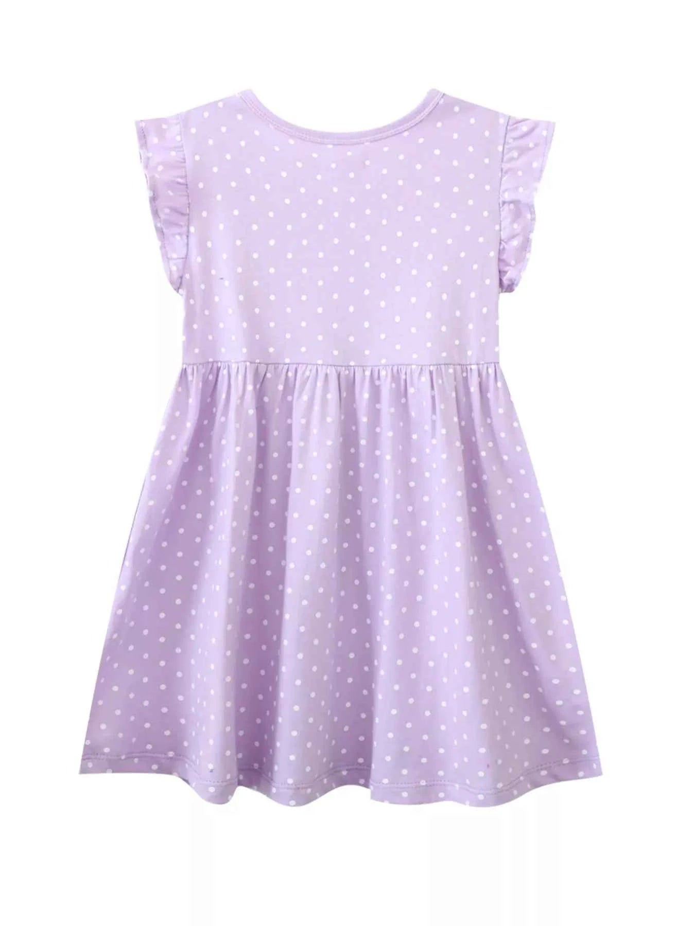 Children's Unicorn Embroidered Polka Dot Dress