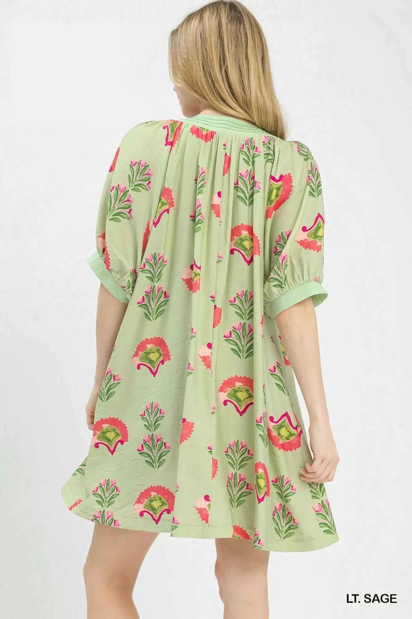 Umgee Abstract Print Mini Dress