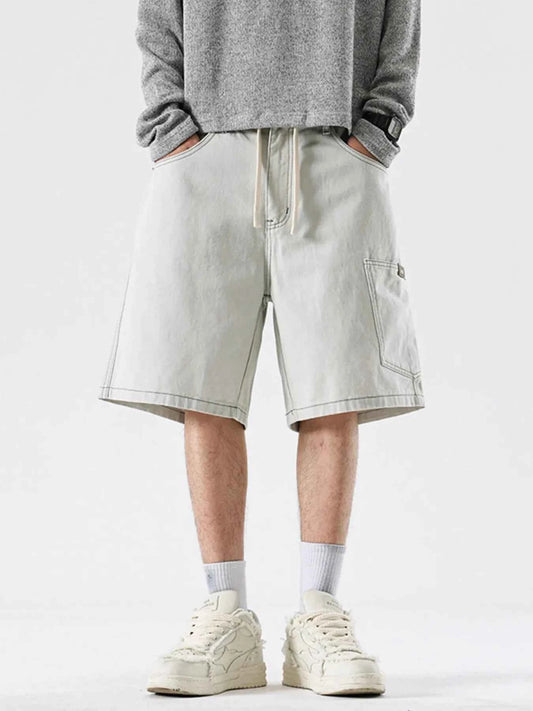 Men's Loose Fit Drawstring Denim Shorts