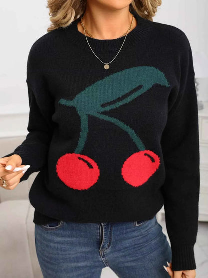 Cherry Round Neck Sweater