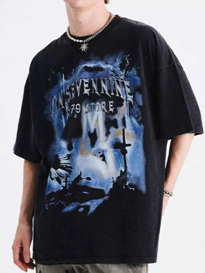 Men's Graphic Round Neck Half Sleeve T-Shirt