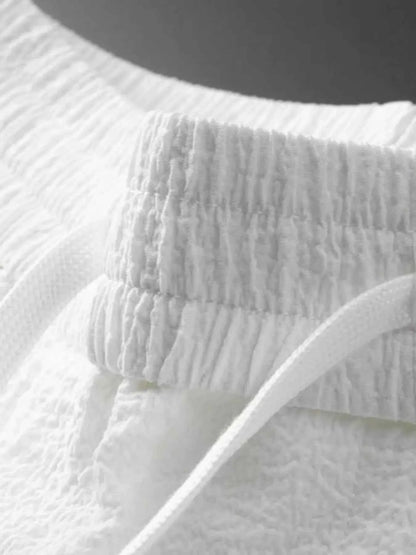 Men's Plus Size Button Up Short Sleeve Top and Pants Set