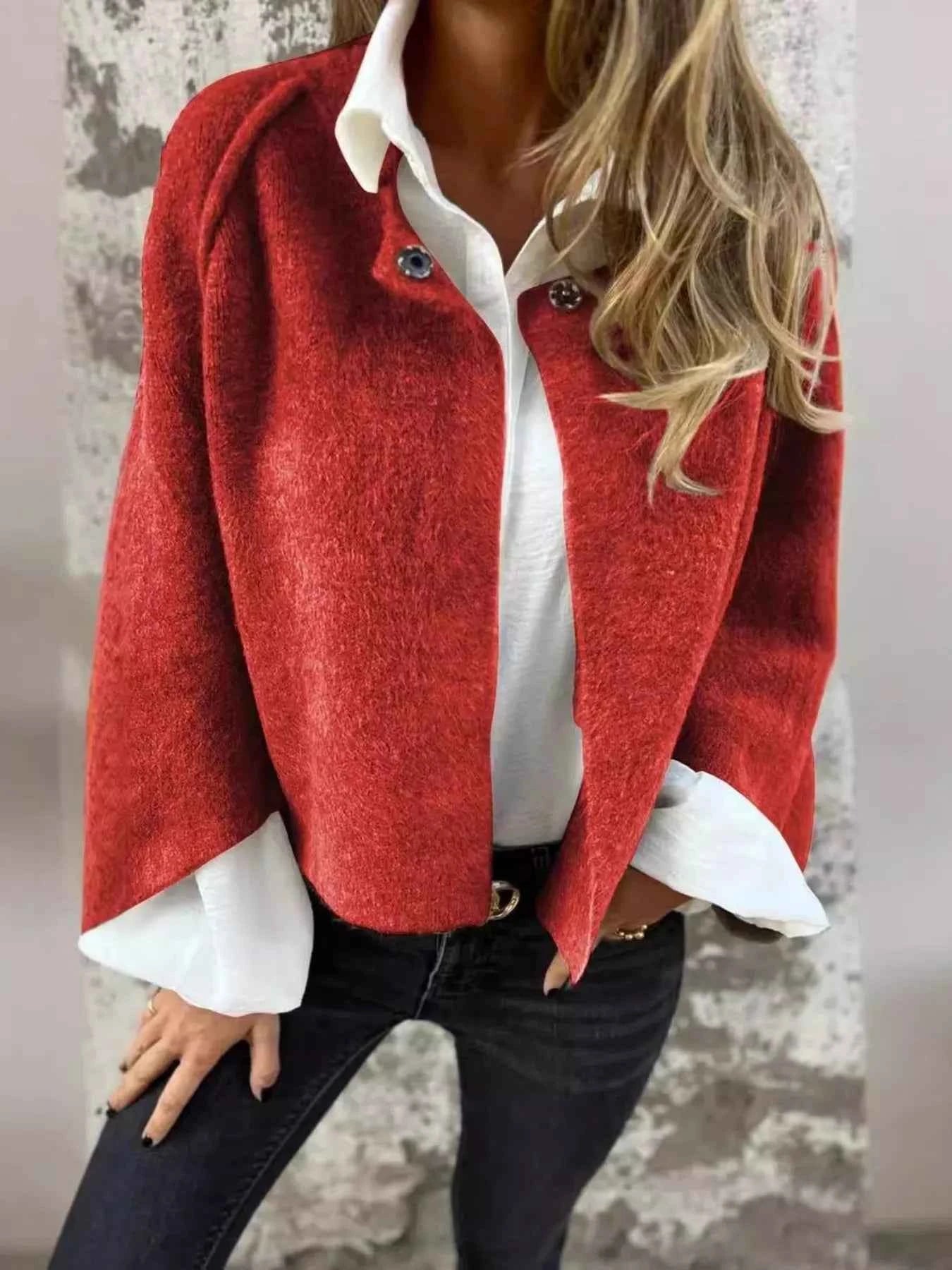 Full Size Dropped Shoulder Fuzzy Knit Cardigan Plus Size