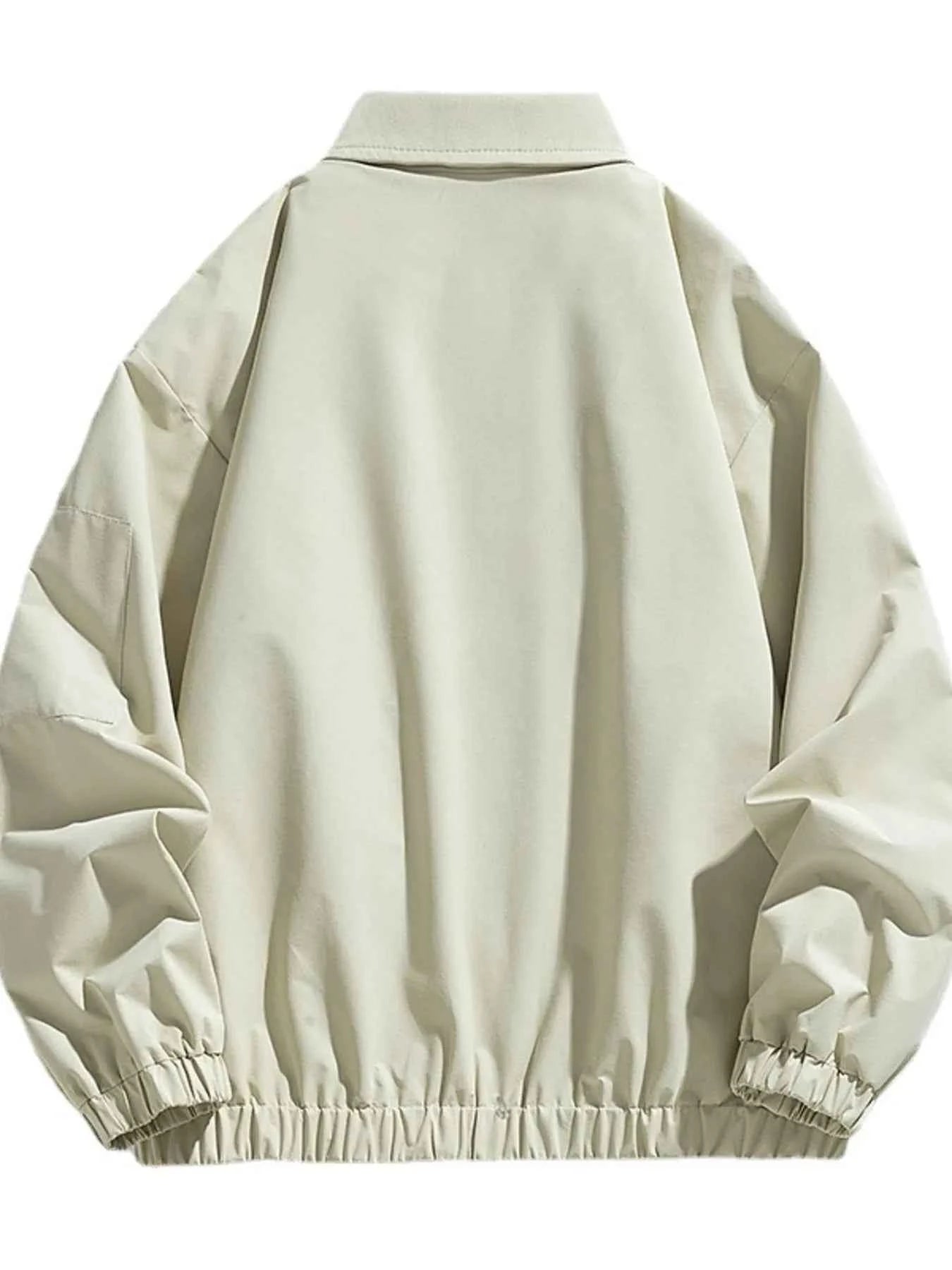 Men's Plus Size Elastic Hem Long Sleeve Jacket
