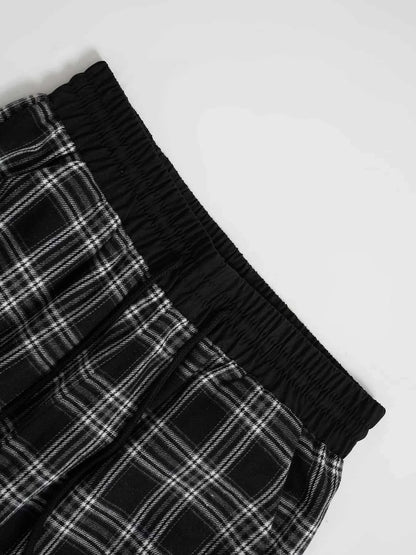 Relaxed Fit Plaid Pants
