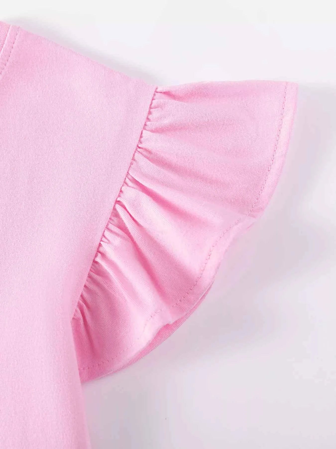 Children's Ruffled Cap Sleeve Top and Pants Set