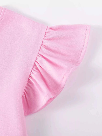 Children's Ruffled Cap Sleeve Top and Pants Set