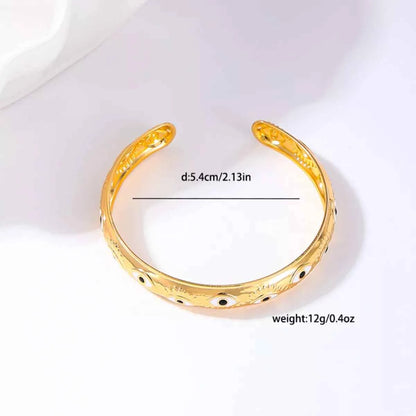 Evil Eye Open Bangle Bracelet