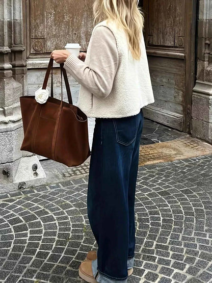 Button-Down Sherpa Vest Coat