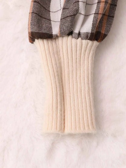 Plaid Long Sleeve Sweater Dress