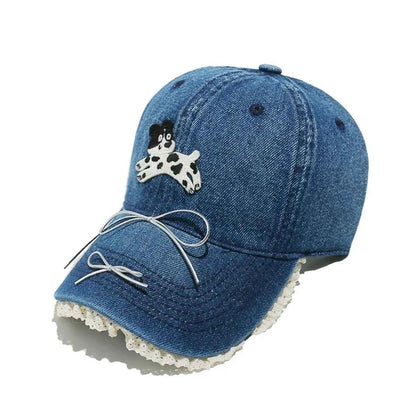 Dog Bow Adjustable Baseball Cap