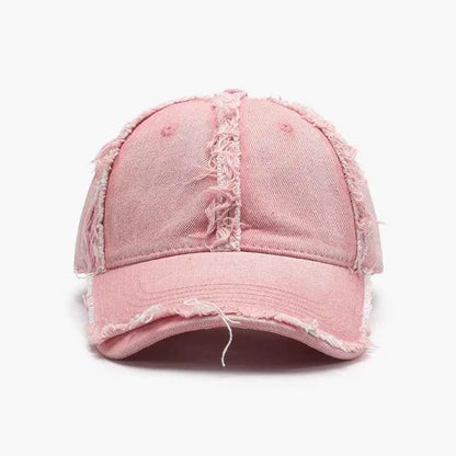 Raw Hem Cotton Baseball Cap