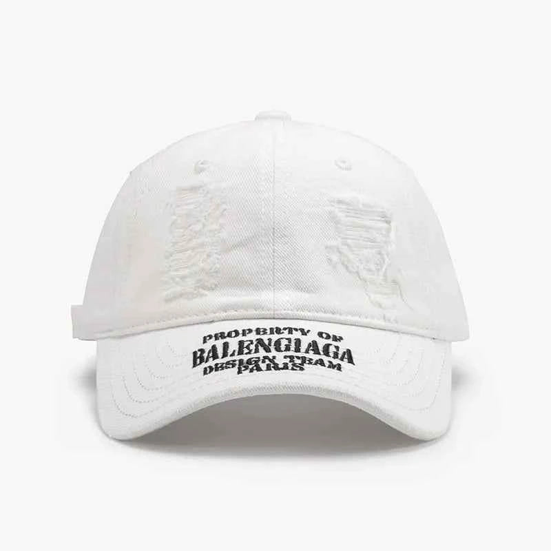 Distressed Letter Cotton Baseball Cap