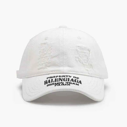 Distressed Letter Cotton Baseball Cap