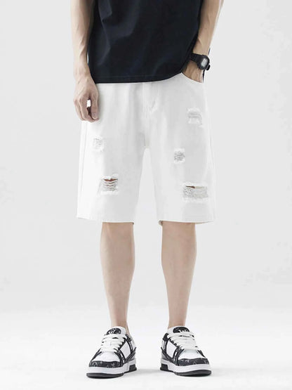 Men's Distressed Denim Shorts