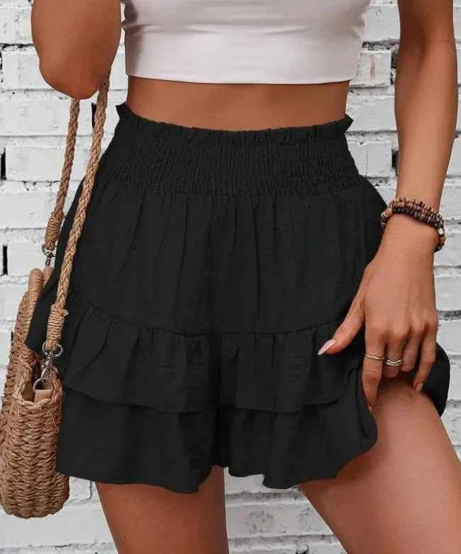 Ruffle Layered High Waist Casual Skort