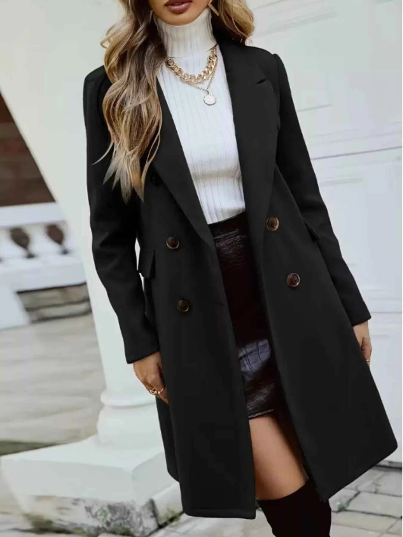 Double-Breasted Longline Coat