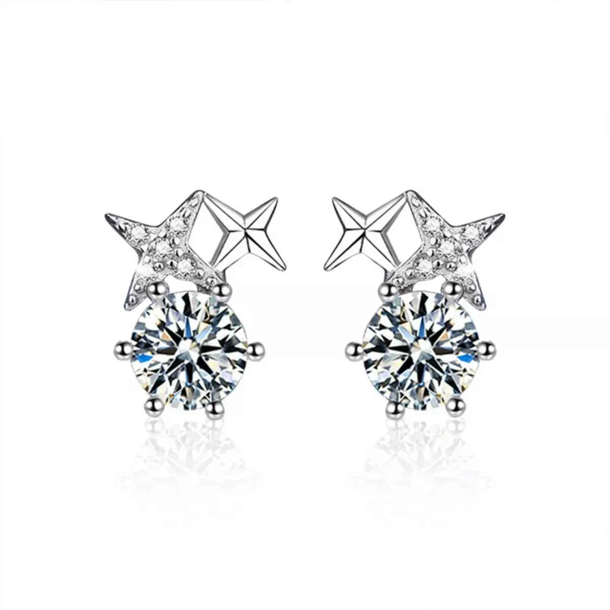 925 Sterling Silver Moissanite Stud Earrings