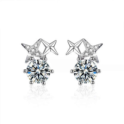 925 Sterling Silver Moissanite Stud Earrings