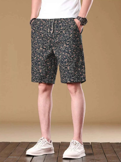 Men's Plus Size Printed Casual Drawstring Shorts