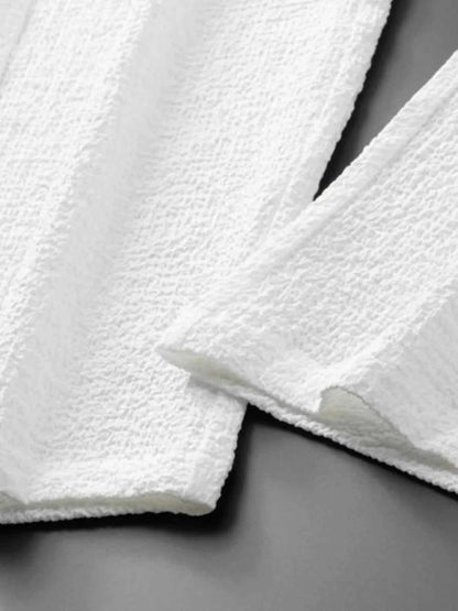 Men's Plus Size Button Up Short Sleeve Top and Pants Set