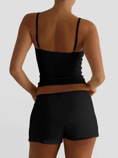 V-Neck Cami and Shorts Set
