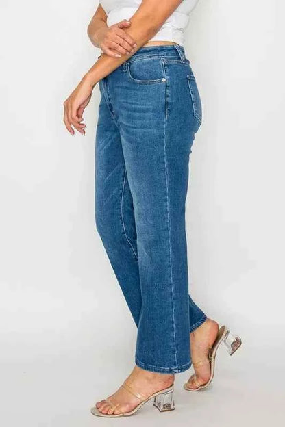 bytos Full Size Cat's Whiskers Mid Rise Ankle Jeans