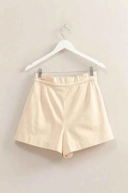 HYFVE High-Waisted Washed Twill Paperbag Shorts