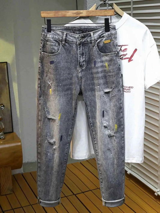 Men's Distressed Slim Fit Jeans